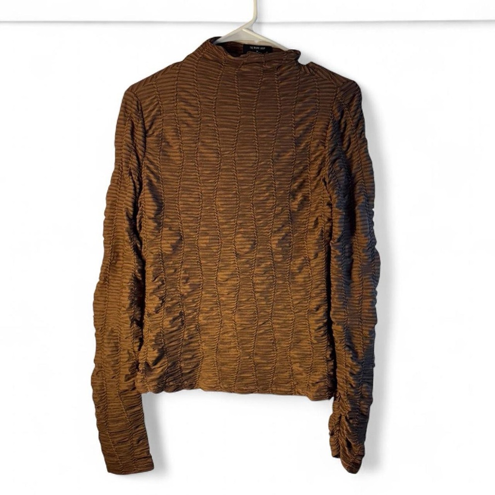 The work shop ruched Brown Long Sleeve Top